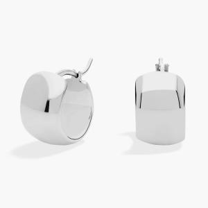 Широкие серьги Huggie из итальянского белого золота 14 карат Blue Nile