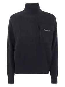 Толстовка с высоким воротником Brunello Cucinelli, черный