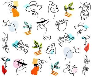 Водные наклейки для ногтей - №870, inna