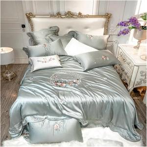 KYTGFH Комплект постельного белья белый 600Tc с роскошной вышивкой