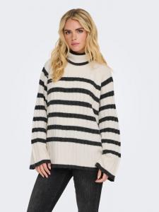 Пуловер JACQUELINE de YONG Pullover Knit it Rollkragen Langarm Lang, бежевый
