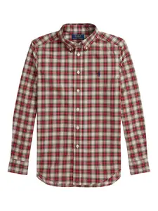 Клетчатая рубашка с длинными рукавами POLO RALPH LAUREN KIDS, красный