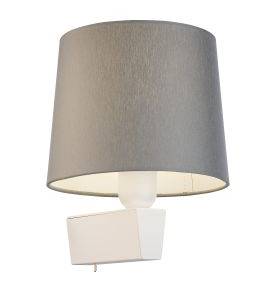 Настенный светильник Licht-Erlebnisse LEONIE, серый - белый - металл - текстиль - 20 х 25 х 22 см