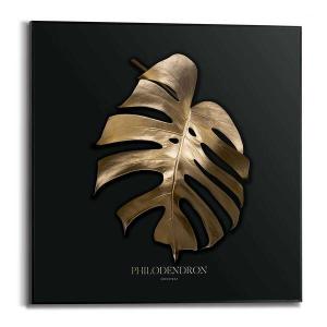 Картина с рамкой Reinders Monstera Blatt, золотой