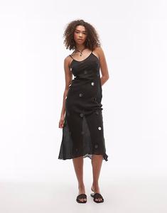 Платье миди Emory Park с пайетками, черное