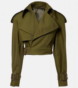 Короткое тренч из хлопкового габардина Wardrobe.NYC, Military
