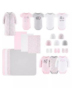 Подарочный набор для новорожденного, для девочек, детское приданое, розовый, серый The Peanutshell, мультиколор