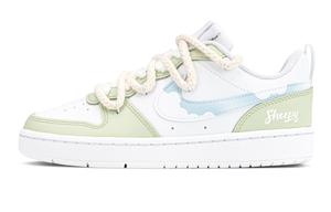 Детские, подростковые, противоскользящие, износостойкие, низкие кроссовки для скейтбординга Court Borough Nike, зеленый