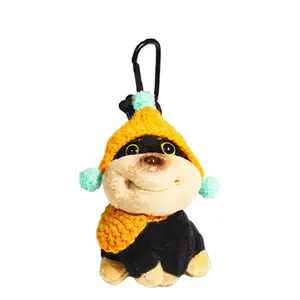 Очаровательная плюшевая кукла с зажимом для телефона в виде кролика, пчелы, собаки или лягушки с ободком-цветком, высота 15см Dolls and bears dance, оранжевый