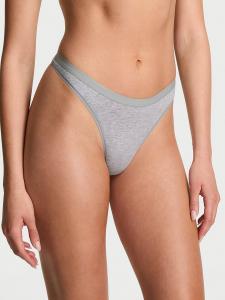 Трусики-Стринги из эластичного хлопка с высоким вырезом Victoria'S Secret, smooth heather grey