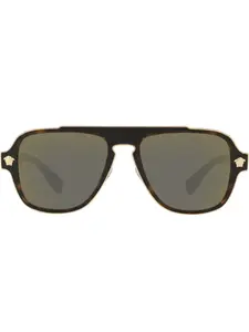 Солнцезащитные очки в квадратной оправе Versace Eyewear, коричневый