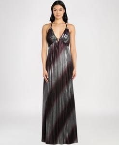 Длинное платье без рукавов с V-образным вырезом для подростков Morgan & Company, Mercury/bronze