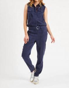 Утилитарный комбинезон без рукавов в цвете авиаторский синий ETIENNE MARCEL