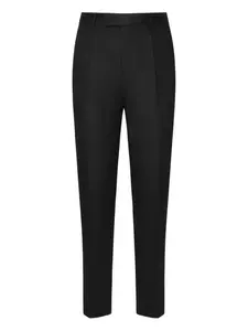 Плиссированные шерстяные брюки Zegna, черный