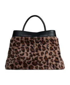 Сумка из искусственного меха с деталями из экокожи Twinset, мультиколор