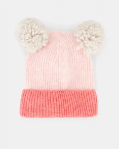 Двухцветная детская шапочка с помпонами Baby El Corte Inglés, розовый