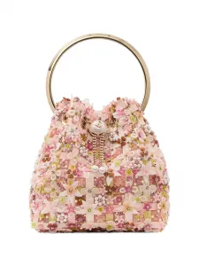 Сумка на плечо с цветочной аппликацией Jimmy Choo, розовый