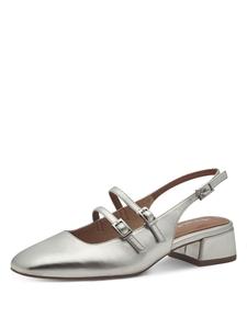 Tamaris Серебристые туфли-лодочки на каблуке