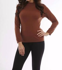 Длинный свитер с высоким воротником в цвете мокко ANGEL, мокко