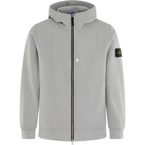 STONE ISLAND Толстовка с капюшоном на молнии с нашивкой логотипа, Gray