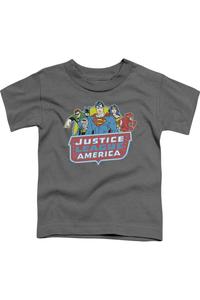 Футболка DC Comics 8 Bit League с коротким рукавом для детей Gildan, Charcoal