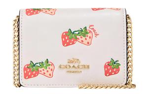 Кожаный кошелек, клатч, сумка через плечо, мини-сумка кроссбоди женская белая COACH