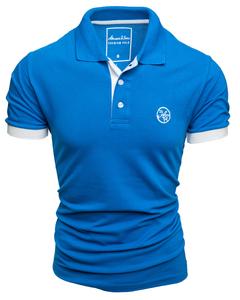 Поло Amaci&Sons Basic Kontrast Polo Shirt MEMPHIS, цвет Royalblau/Weiß