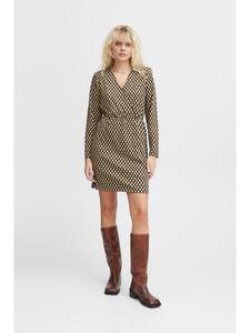 Платье IHKATE, стандартного кроя, в клетку Doeskin Aop ICHI