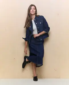 Джинсовая юбка миди Easy Wear, темно-синий