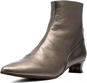 Женские модные ботильоны Zszszsu с заостренным носком, удобным низким каблуком, короткие ботинки на молнии с боковой застежкой, для вечеринок, платьев, осенняя обувь, размер 4-16 US, Gold