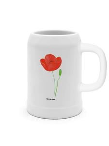 Пивная кружка с рисунком цветка мака, без надписи, белого цвета Mr. & Mrs. Panda