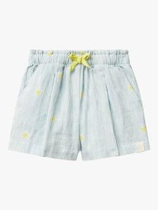 Детские хлопковые шорты с полосками и шнурком Benetton, Offwhite