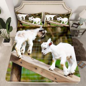 Erosebridal Детский комплект постельного белья Goat с рисунком овец зеленого цвета, Multi 5