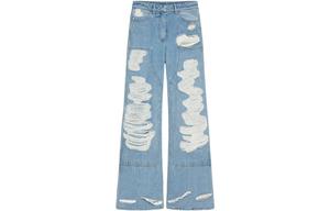 Givenchy Экстра широкие джинсы с рабочей нашивкой 'Light Blue'