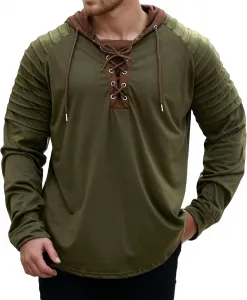 Мужская толстовка с капюшоном Vintage Medieval, с длинными рукавами и шнуровкой Baimiu