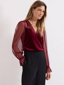Блузка Cindy из вельвета Phase Eight, Burgundy