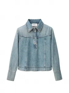 Трикотажный топ-поло Tavy на пуговицах Ba&Sh, синий