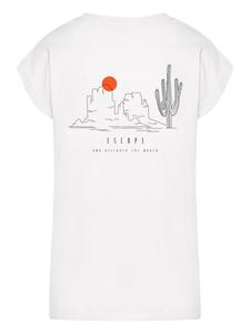 Футболка с удлиненными плечами Escape Discover the World Savannah белого цвета F4NT4STIC