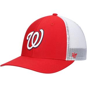 Мужская красно-белая кепка с логотипом Washington Nationals '47 с основным логотипом Trucker Snapback 47 Brand