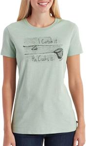 Carhartt Women's Wellton футболка с коротким рукавом и принтом, Mist