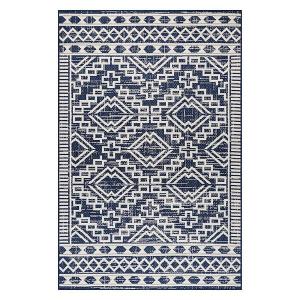 Коврик Cari moroccan tribe для использования в помещении и на улице Nuloom, синий, 61x244 см