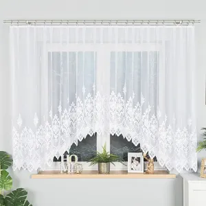 LUDMIŁA - Готовая жаккардовая штора с подгибом по низу - 400x160 см - белая MARKIZETA HOME