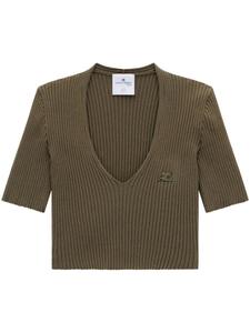 Courrèges топ с V-образным вырезом, зеленый