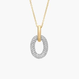 Ожерелье из двухцветных взаимосвязанных звеньев «паве» из желтого золота 14 карат (2/5 карата). Blue Nile