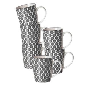 Набор из 6 стаканчиков с ручкой Takeo Circles, черно-белый, 350 мл Ritzenhoff Breker, черный/белый