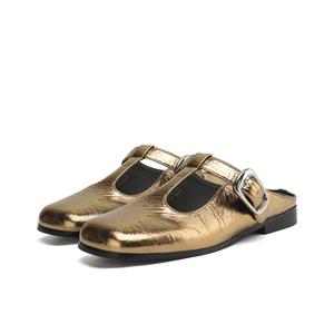 SAFIYA Закрытые тапочки женские золотые, цвет Gold