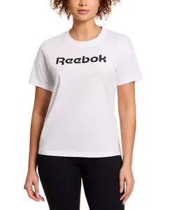 Женская хлопковая футболка с логотипом и принтом Crewneck Reebok, белый