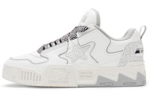 Стартер Мужские бело-серые противоударные нескользящие износостойкие низкие скейтборд кроссовки с увеличенной высотой