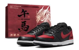 Nike Износостойкие низкие скейтбордистские кроссовки унисекс, черный с красным