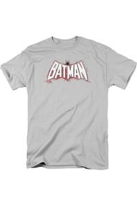 Футболка с коротким рукавом и логотипом Batman Plaid для взрослых Gildan, серебряный